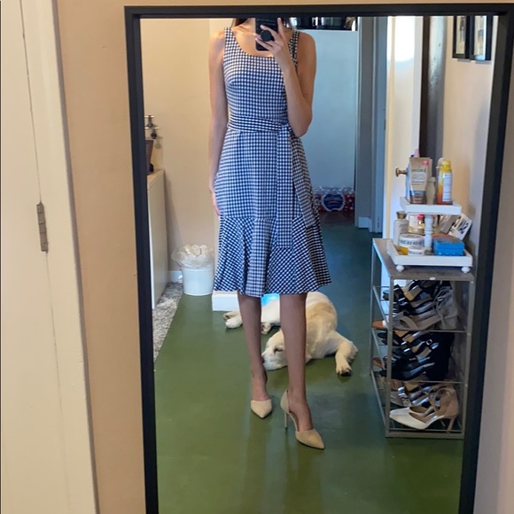 J. Crew Gingham Midi Dress - Picture 1 of 8